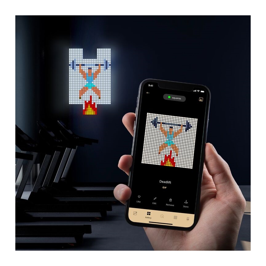 Twinkly - LED RGB Ściemnialny panel SQUARES 64xLED 16x16 cm Wi-Fi