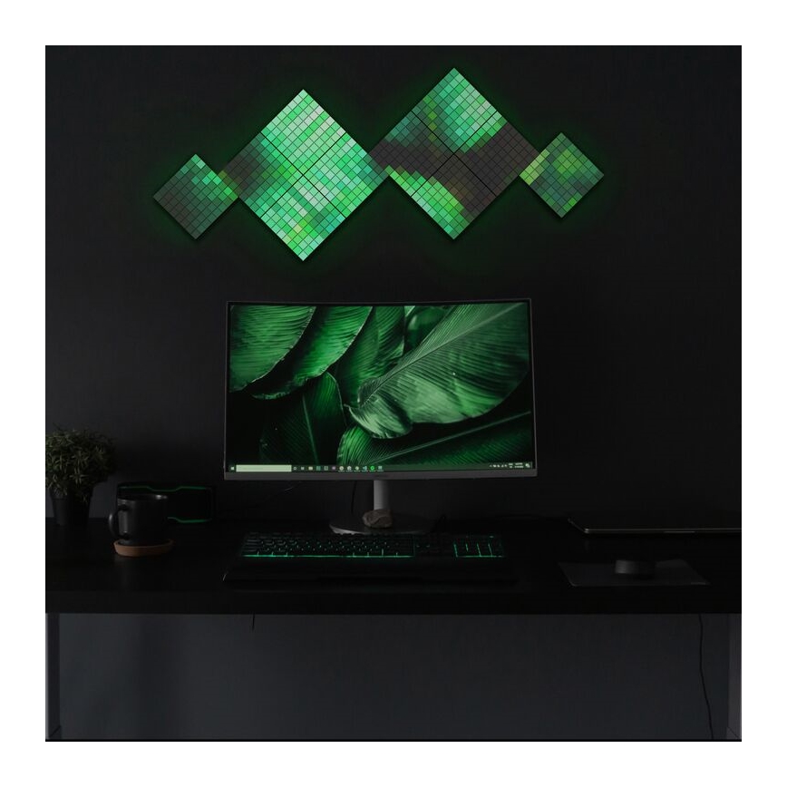 Twinkly - LED RGB Ściemnialny panel SQUARES 64xLED 16x16 cm Wi-Fi