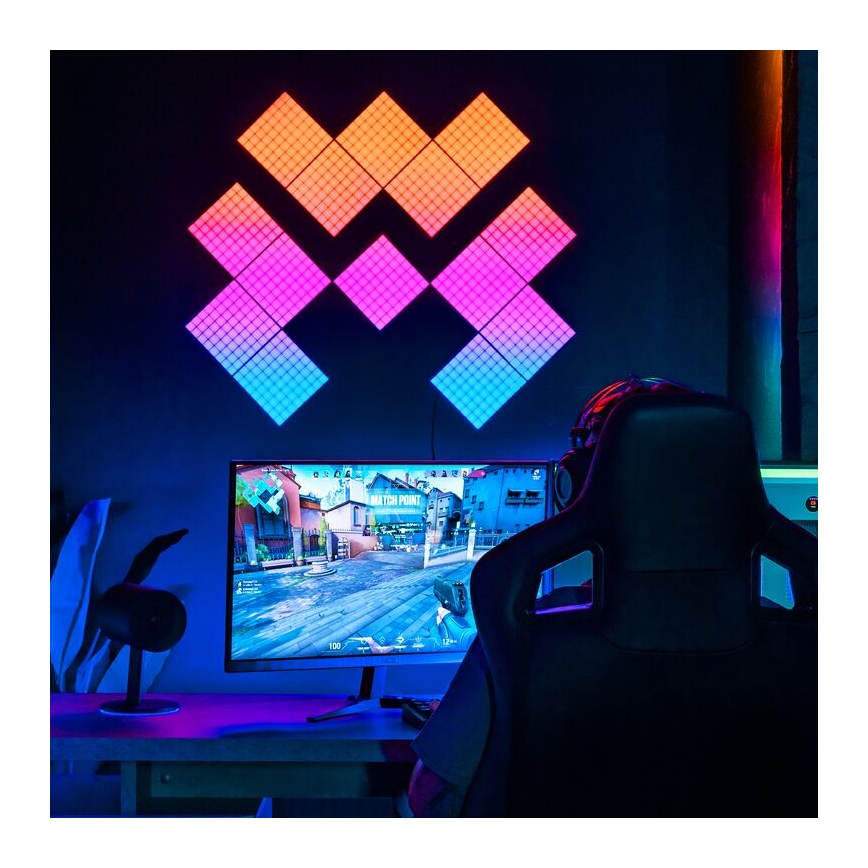 Twinkly - ZESTAW 6xLED RGB Ściemnialny panel SQUARES 64xLED 16x16 cm Wi-Fi