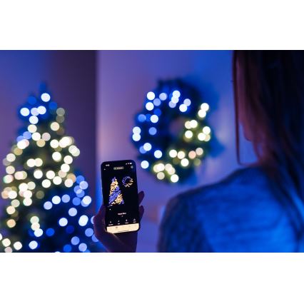 Twinkly - LED RGB Ściemnialny wieniec bożonarodzeniowy PRE-LIT WREATH 50xLED śr. 61cm Wi-Fi