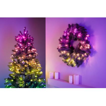 Twinkly - LED RGB Ściemnialny wieniec bożonarodzeniowy PRE-LIT WREATH 50xLED śr. 61cm Wi-Fi