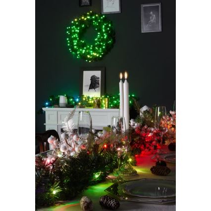 Twinkly - LED RGB Ściemnialny wieniec bożonarodzeniowy PRE-LIT WREATH 50xLED śr. 61cm Wi-Fi