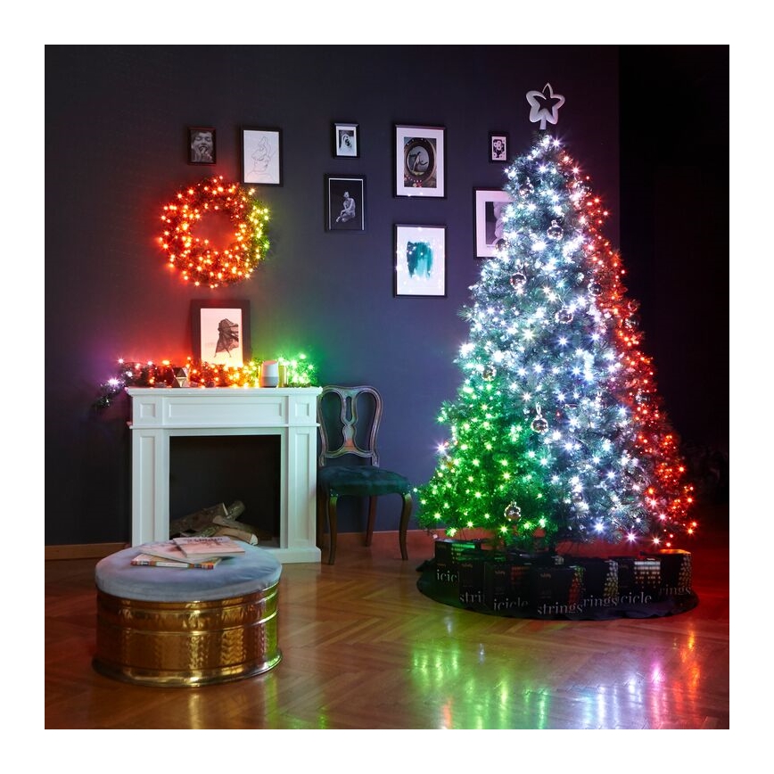 Twinkly - LED RGB Ściemnialny wieniec bożonarodzeniowy PRE-LIT WREATH 50xLED śr. 61cm Wi-Fi