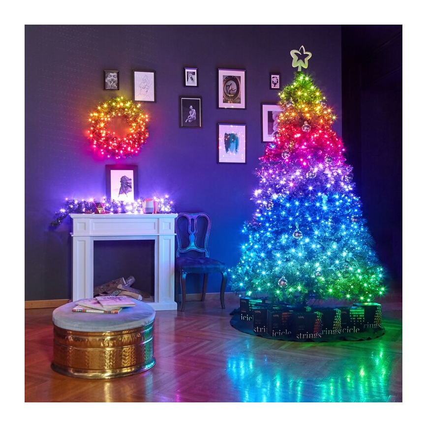 Twinkly - LED RGB Ściemnialny wieniec bożonarodzeniowy PRE-LIT WREATH 50xLED śr. 61cm Wi-Fi