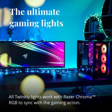 Twinkly - LED RGBW ściemnialny zewnętrzny łańcuch świąteczny STRINGS 250xLED 23,5m IP44 Wi-Fi