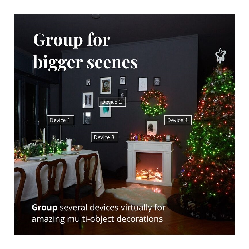 Twinkly - LED RGBW ściemnialny zewnętrzny łańcuch świąteczny STRINGS 250xLED 23,5m IP44 Wi-Fi