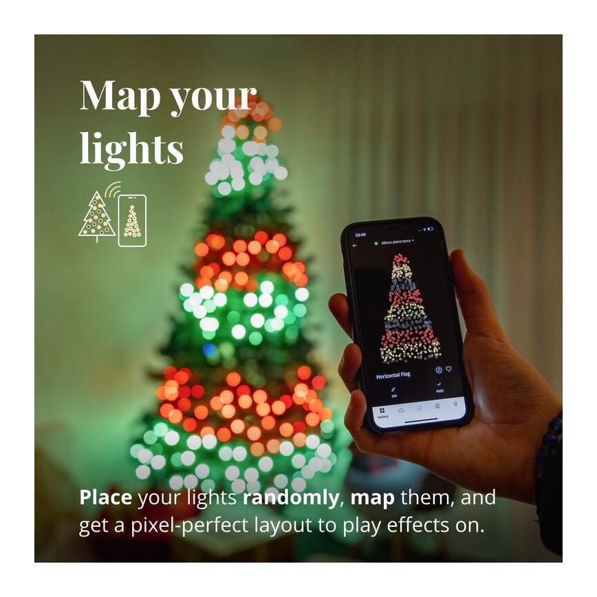 Twinkly - LED RGBW ściemnialny zewnętrzny łańcuch STRINGS 250 diod LED 23,5 m IP44 Wi-Fi