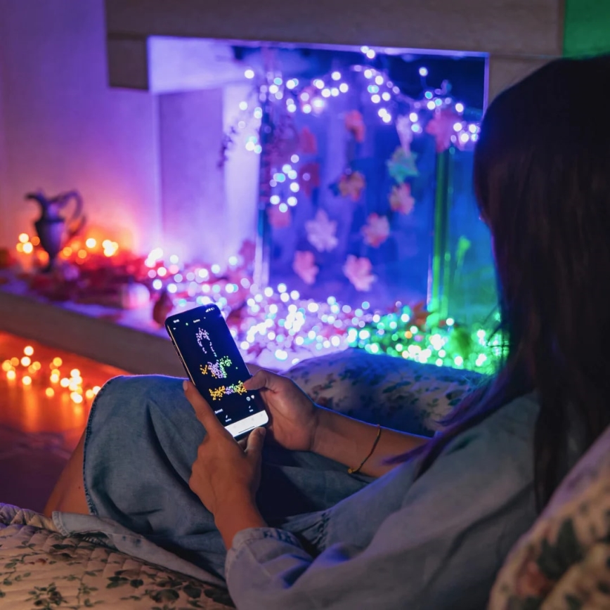 Twinkly - LED RGBW Ściemnialny zewnętrzny łańcuch bożonarodzeniowy STRINGS 250xLED 23,5m IP44 Wi-Fi