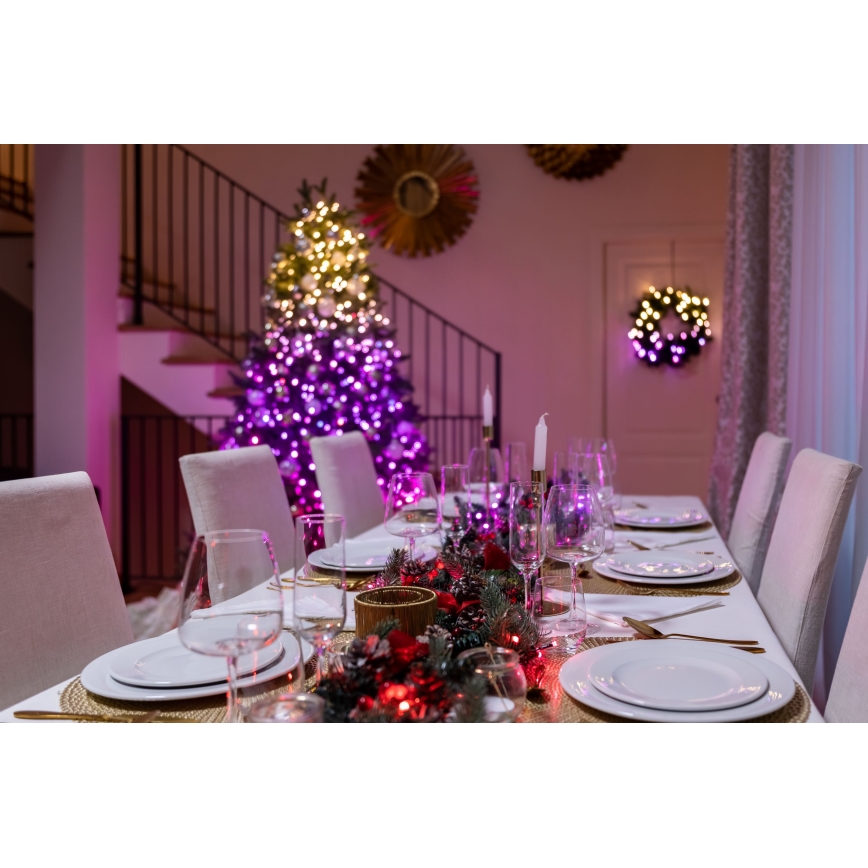 Twinkly - LED RGBW Ściemnialny zewnętrzny łańcuch bożonarodzeniowy STRINGS 250xLED 23,5m IP44 Wi-Fi