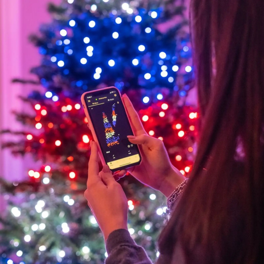 Twinkly - LED RGBW Ściemnialny zewnętrzny łańcuch bożonarodzeniowy STRINGS 250xLED 23,5m IP44 Wi-Fi