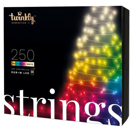 Twinkly - LED RGBW Ściemnialny zewnętrzny łańcuch bożonarodzeniowy STRINGS 250xLED 23,5m IP44 Wi-Fi