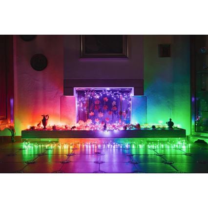 Twinkly - ściemnialna girlanda zewnętrzna LED RGBW STRINGS, 250 diod LED, 23,5 m, IP44, Wi-Fi