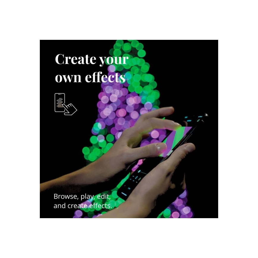 Twinkly - ściemnialna girlanda zewnętrzna LED RGBW STRINGS, 250 diod LED, 23,5 m, IP44, Wi-Fi