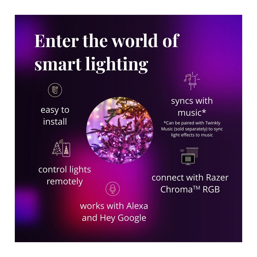Twinkly - LED RGB Ściemnialny zewnętrzny łańcuch bożonarodzeniowy STRINGS 250xLED 23,5m IP44 Wi-Fi