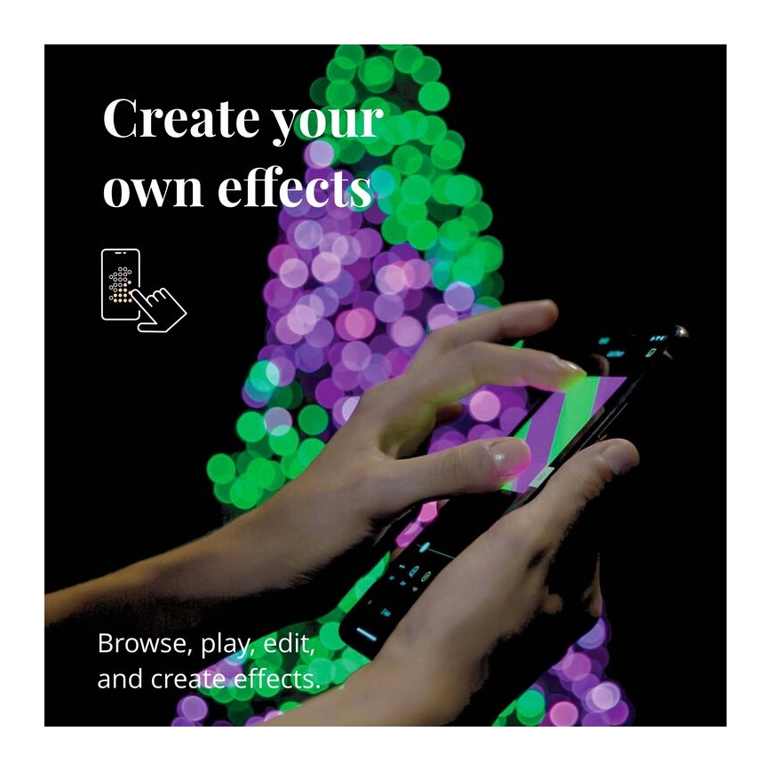 Twinkly - ściemnialna zewnętrzna girlanda LED RGB STRINGS, 250 diod LED, 23,5 m, IP44, Wi‑Fi