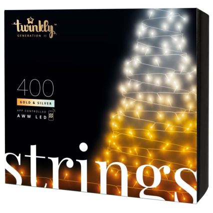 Twinkly - LED Ściemnialny zewnętrzny łańcuch bożonarodzeniowy STRINGS 400xLED 35,5m IP44 Wi-Fi