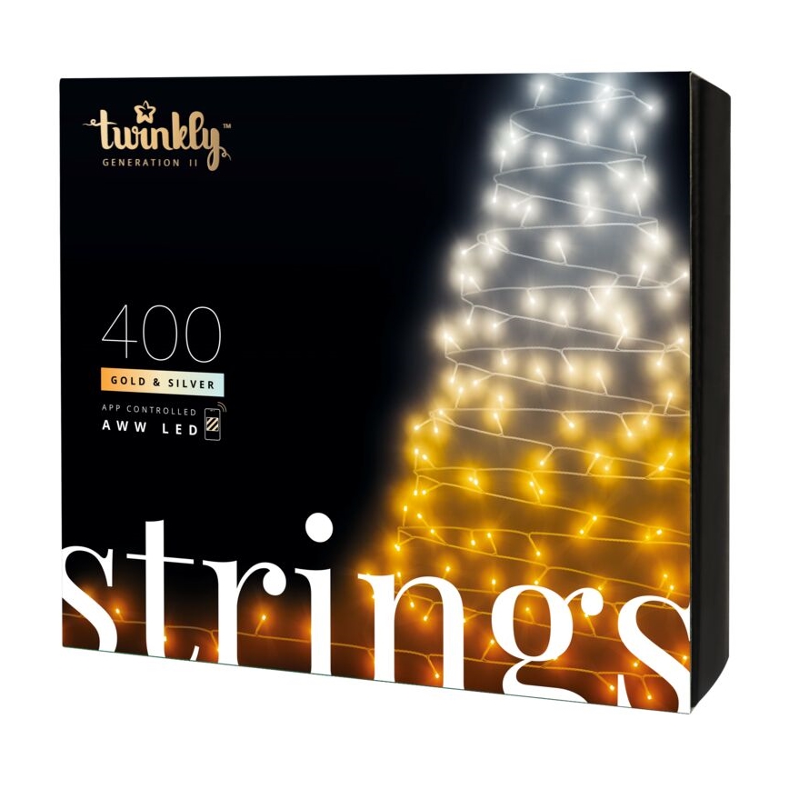 Twinkly - LED Ściemnialny zewnętrzny łańcuch bożonarodzeniowy STRINGS 400xLED 35,5m IP44 Wi-Fi