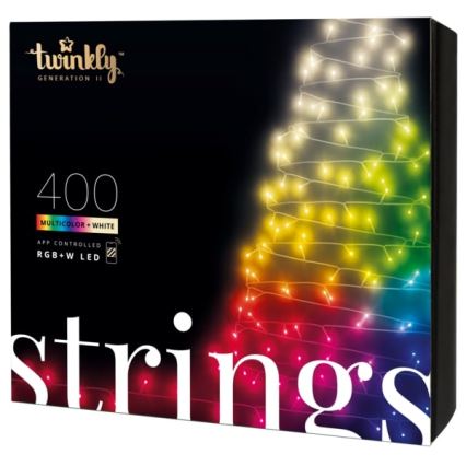 Twinkly - LED RGBW Ściemnialny zewnętrzny łańcuch bożonarodzeniowy STRINGS 400xLED 35,5m IP44 Wi-Fi