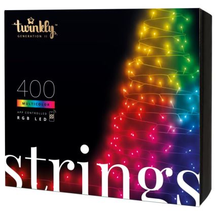 Twinkly - LED RGB Ściemnialny zewnętrzny łańcuch bożonarodzeniowy STRINGS 400xLED 35,5m IP44 Wi-Fi