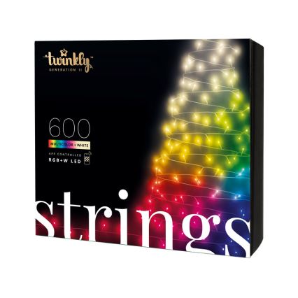 Twinkly - LED RGBW Ściemnialny zewnętrzny łańcuch bożonarodzeniowy STRINGS 600xLED 51,5m IP44 Wi-Fi