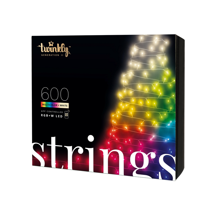 Twinkly - LED RGBW Ściemnialny zewnętrzny łańcuch bożonarodzeniowy STRINGS 600xLED 51,5m IP44 Wi-Fi