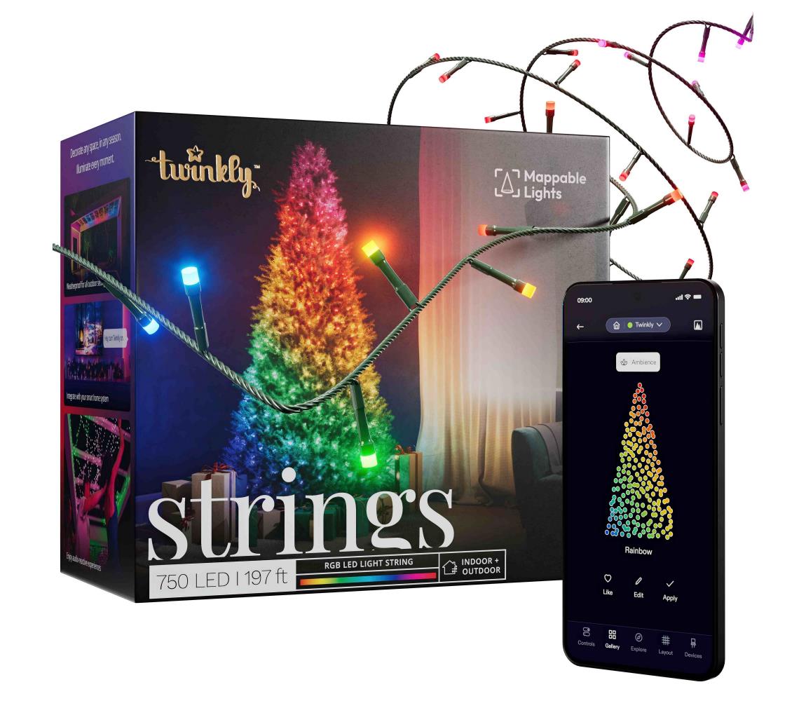 Twinkly TWS750STP-BEU - LED RGB Ściemnialny zewnętrzny łańcuch LED 63,5m IP44 Wi-Fi