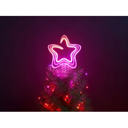 Twinkly - LED RGB Ściemnialna vánoční Gwiazda TREE TOPPER 76xLED USB Wi-Fi