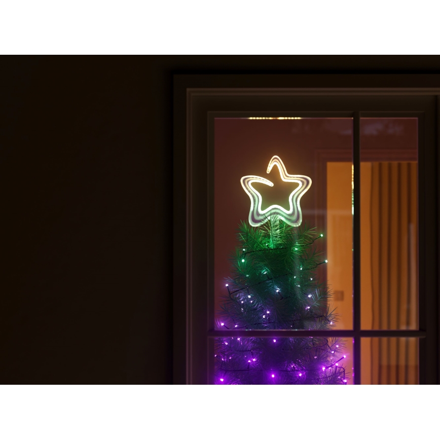 Twinkly - LED RGB Ściemnialna vánoční Gwiazda TREE TOPPER 76xLED USB Wi-Fi
