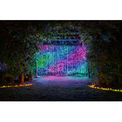 Twinkly - LED RGBW Ściemnialna zewnętrzna kurtyna bożonarodzeniowa CURTAIN 210xLED 6,1m IP44 Wi-Fi