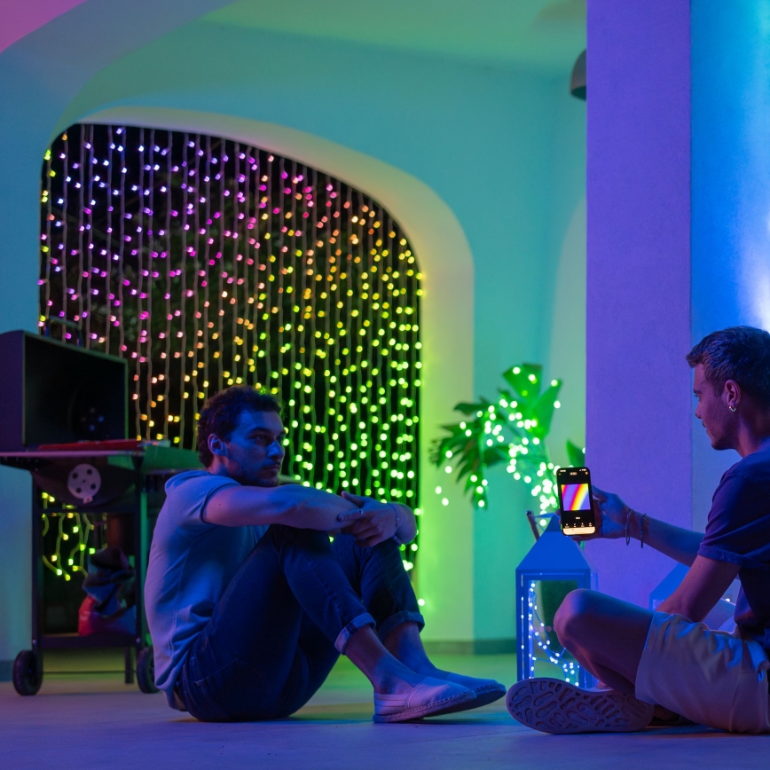 Twinkly - Zewnętrzny świąteczny kurtynowy ściemnialny LED RGBW 400xLED 6 m IP44 Wi-Fi