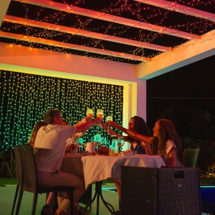Twinkly - Zewnętrzny świąteczny kurtynowy ściemnialny LED RGBW 400xLED 6 m IP44 Wi-Fi