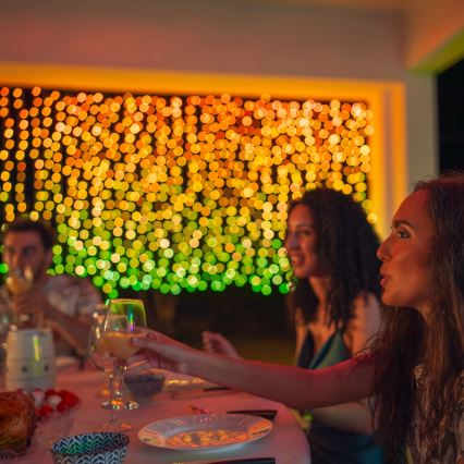 Twinkly - Zewnętrzny świąteczny kurtynowy ściemnialny LED RGBW 400xLED 6 m IP44 Wi-Fi