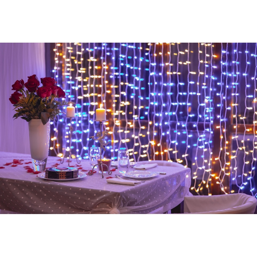 Twinkly -  LED RGBW Ściemnialna zewnętrzna świąteczna zasłona CURTAIN 400xLED 6 m IP44 Wi-Fi
