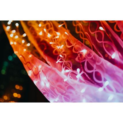 Twinkly -  LED RGBW Ściemnialna zewnętrzna świąteczna zasłona CURTAIN 400xLED 6 m IP44 Wi-Fi