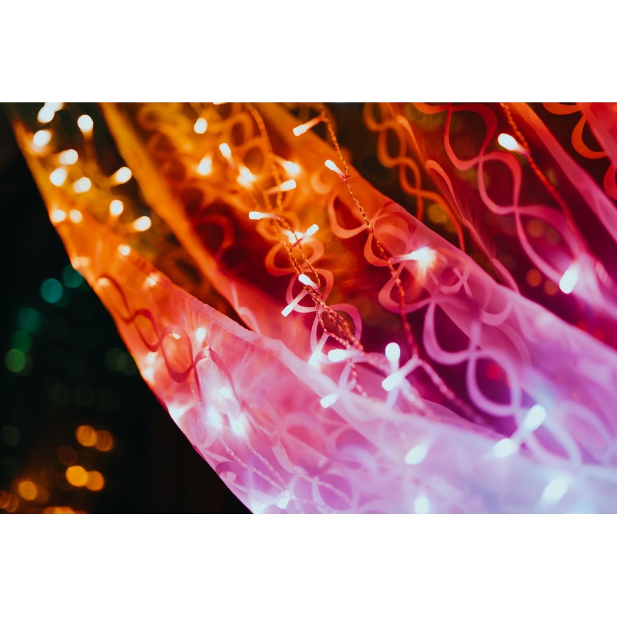 Twinkly -  LED RGBW Ściemnialna zewnętrzna świąteczna zasłona CURTAIN 400xLED 6 m IP44 Wi-Fi