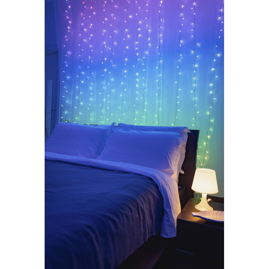 Twinkly -  LED RGBW Ściemnialna zewnętrzna świąteczna zasłona CURTAIN 400xLED 6 m IP44 Wi-Fi