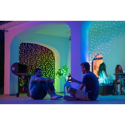 Twinkly -  LED RGBW Ściemnialna zewnętrzna świąteczna zasłona CURTAIN 400xLED 6 m IP44 Wi-Fi