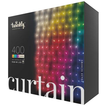 Twinkly -  LED RGBW Ściemnialna zewnętrzna świąteczna zasłona CURTAIN 400xLED 6 m IP44 Wi-Fi