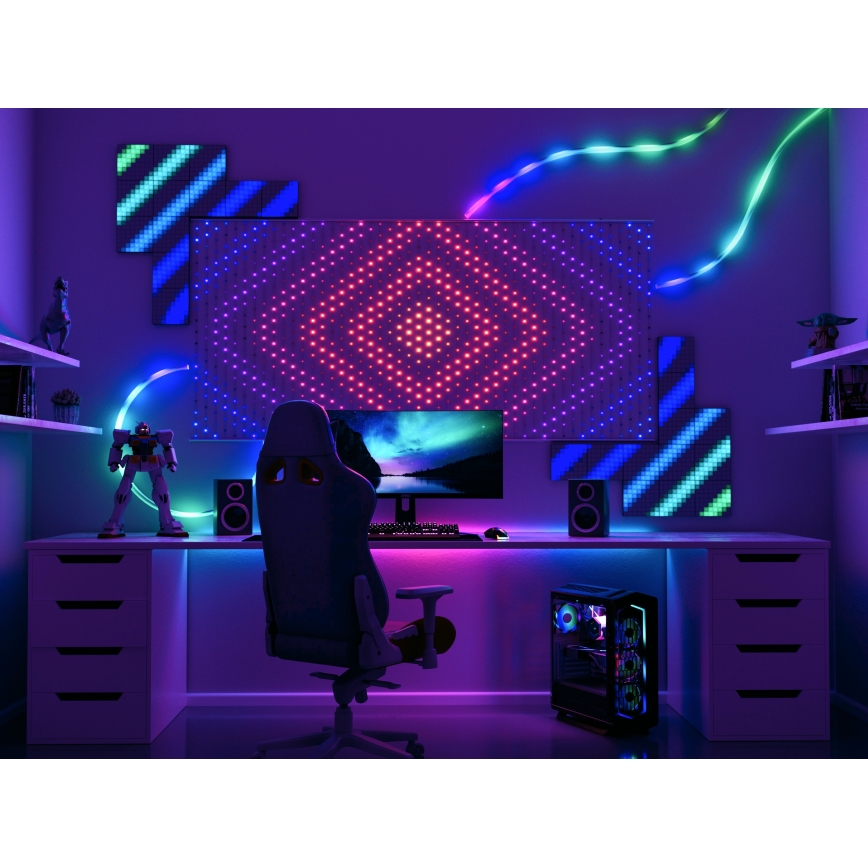 Twinkly - LED RGB Ściemnialna świąteczna zasłona MATRIX 480xLED 1x1 m Wi-Fi