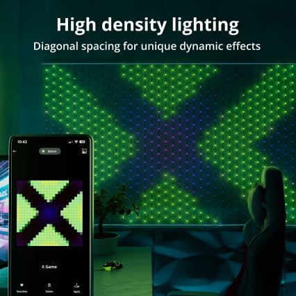Twinkly - LED RGB Ściemnialna świąteczna zasłona MATRIX 480xLED 1x1 m Wi-Fi