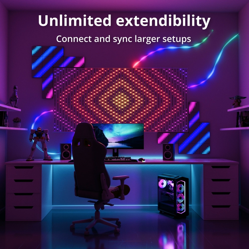 Twinkly - LED RGB Ściemnialna świąteczna zasłona MATRIX 480xLED 1x1 m Wi-Fi
