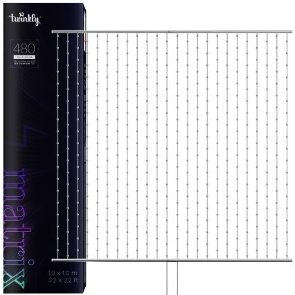 Twinkly - LED RGB Ściemnialna świąteczna zasłona MATRIX 480xLED 1x1 m Wi-Fi