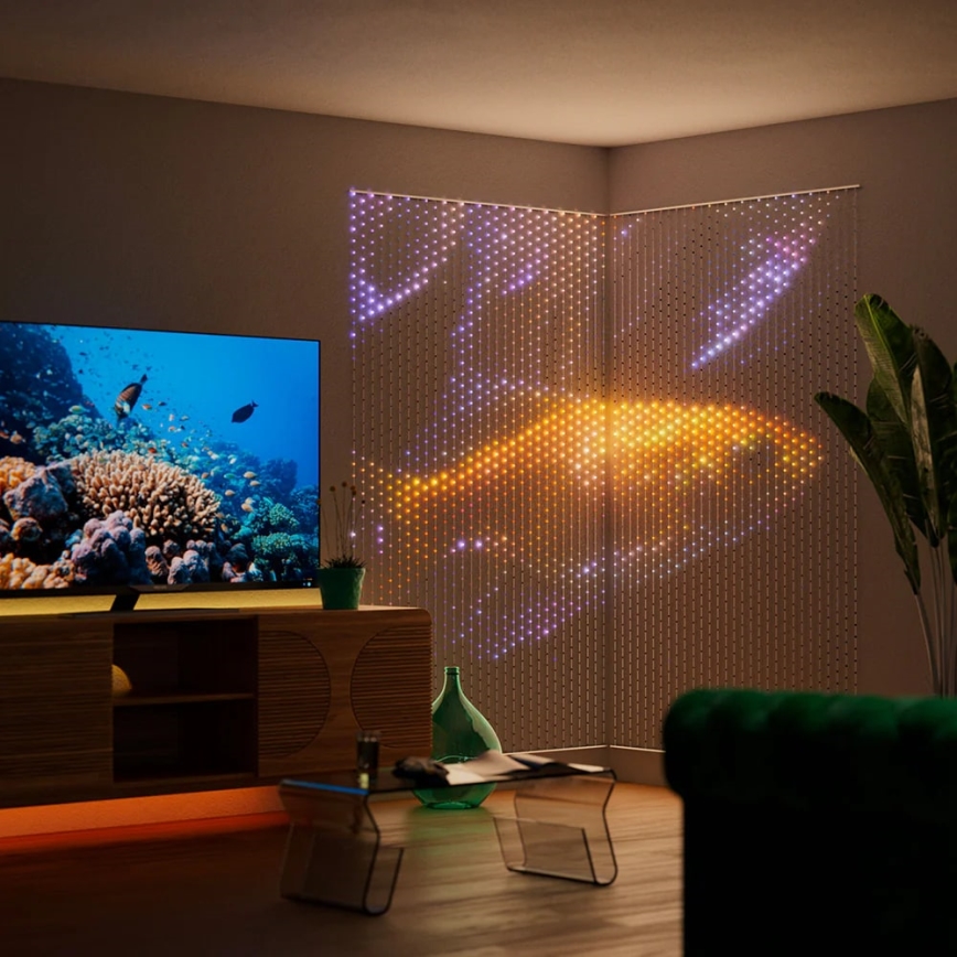 Twinkly - LED RGB Ściemnialna zasłona bożonarodzeniowa MATRIX 500xLED 0,5x2,4 m Wi-Fi