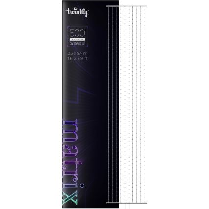 Twinkly - LED RGB Ściemnialna zasłona bożonarodzeniowa MATRIX 500xLED 0,5x2,4 m Wi-Fi