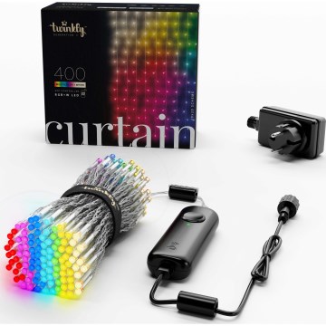 Twinkly - Zewnętrzny świąteczny kurtynowy ściemnialny LED RGBW 400xLED 6 m IP44 Wi-Fi