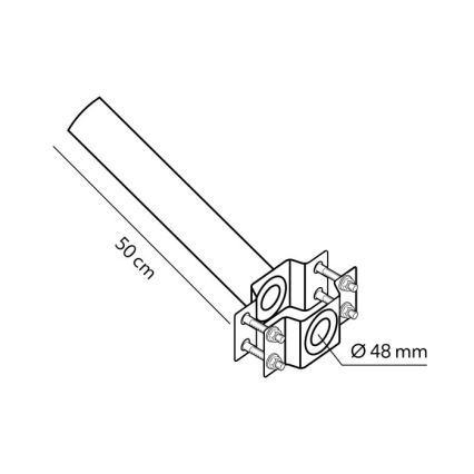 Uchwyt montażowy do oświetlenia zewnętrznego BASE, Ø 48 mm, czarny