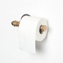 Uchwyt na papier toaletowy BORURAF 8x22 cm czarny/złoty