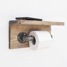 Uchwyt na papier toaletowy z półką BORURAF 14x30 świerk