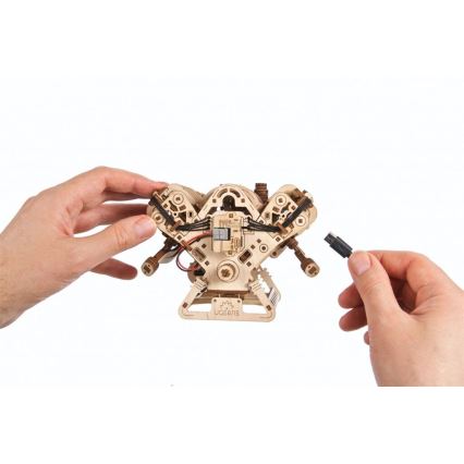 Ugears - 3D drewniane mechaniczne puzzle Silnik V8