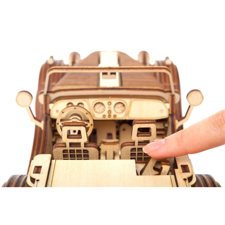Ugears - 3D drewniane puzzle mechaniczne Samochód roadster